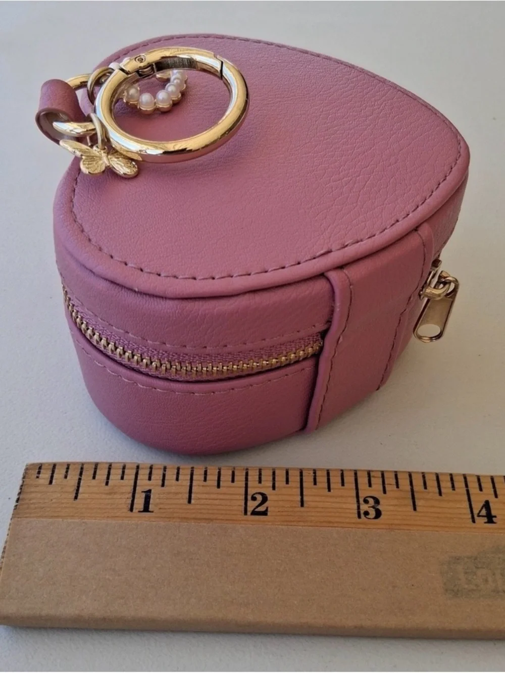 Target Pink Heart Key & Card Holder with Gold Ring
